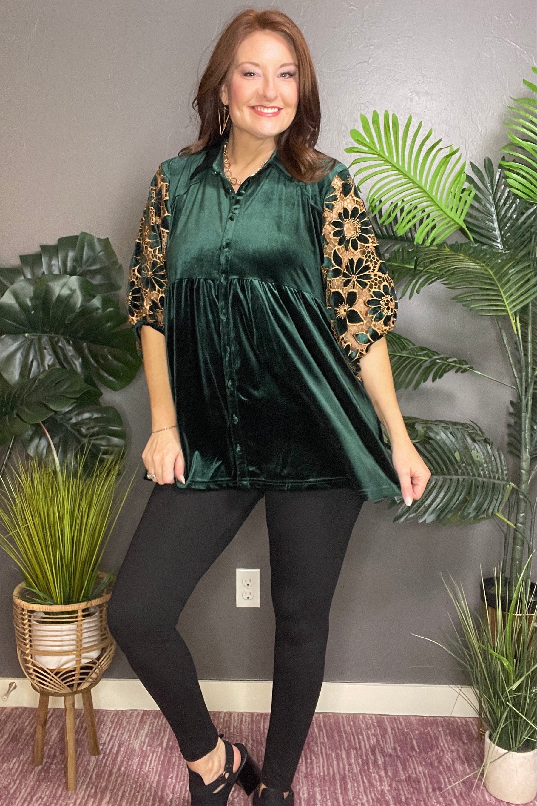 A Hint Of Fancy Velvet Top - S157HG