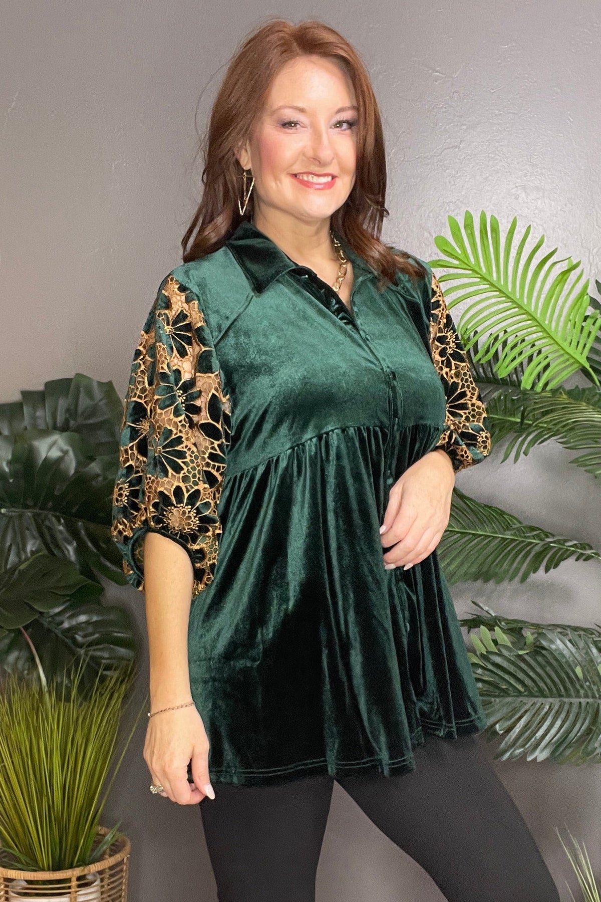 A Hint Of Fancy Velvet Top - S157HG