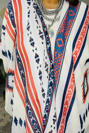 Whispers In The Wind Ivory/Multi Aztec Kimono (One Size 4-18) O5814IV