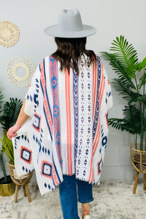 Whispers In The Wind Ivory/Multi Aztec Kimono (One Size 4-18) O5814IV