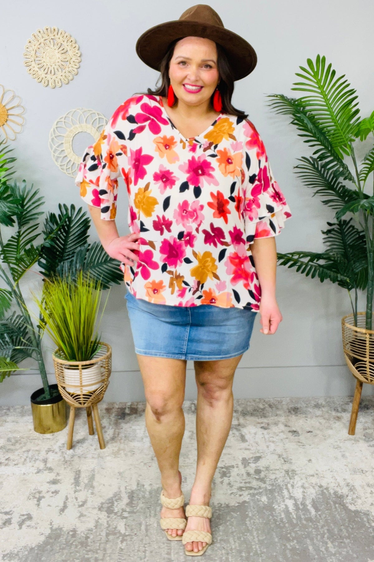 Bloom Mood Ruffle Sleeve Top T11273MU