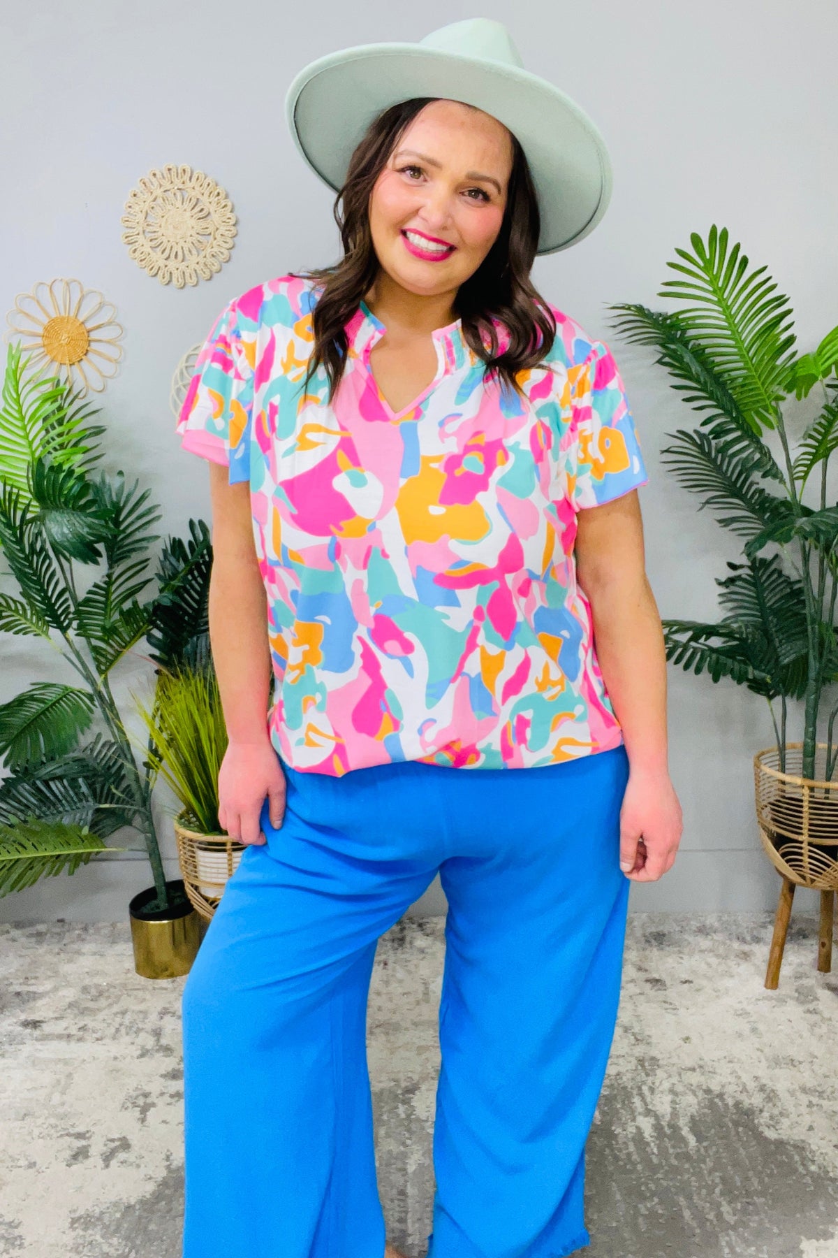 Colorful Soul Multi Color V Neck Top - T11296MU
