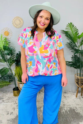 Colorful Soul Multi Color V Neck Top - T11296MU