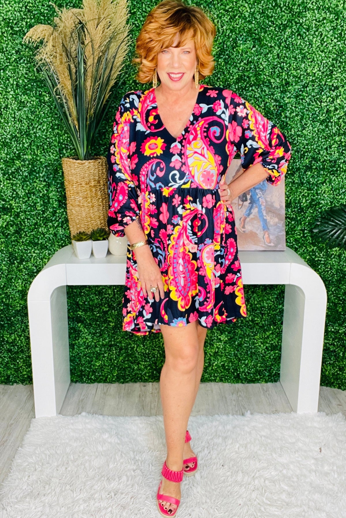 Garden Of Dreams Floral High/Low Dress - D5739BK