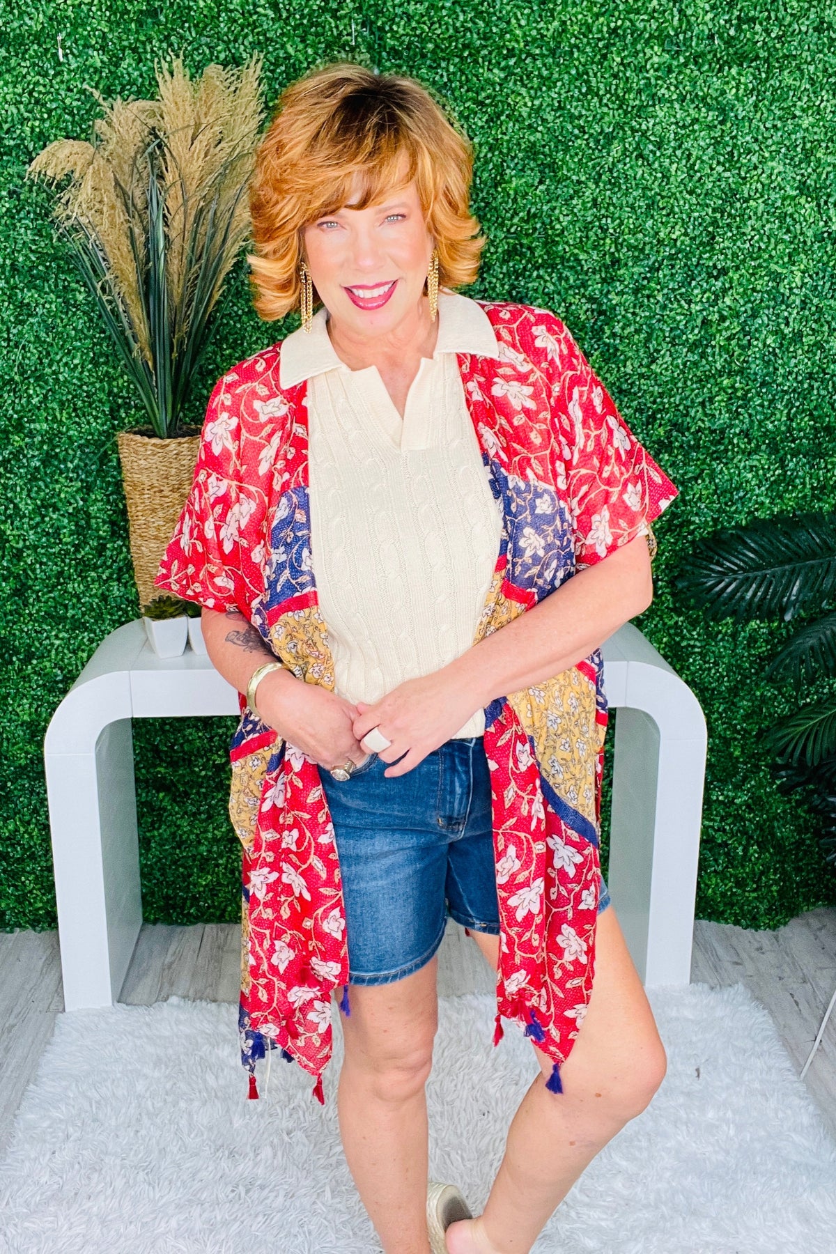 Meadow Of Joy Red/Multi Floral Kimono - O5838RD