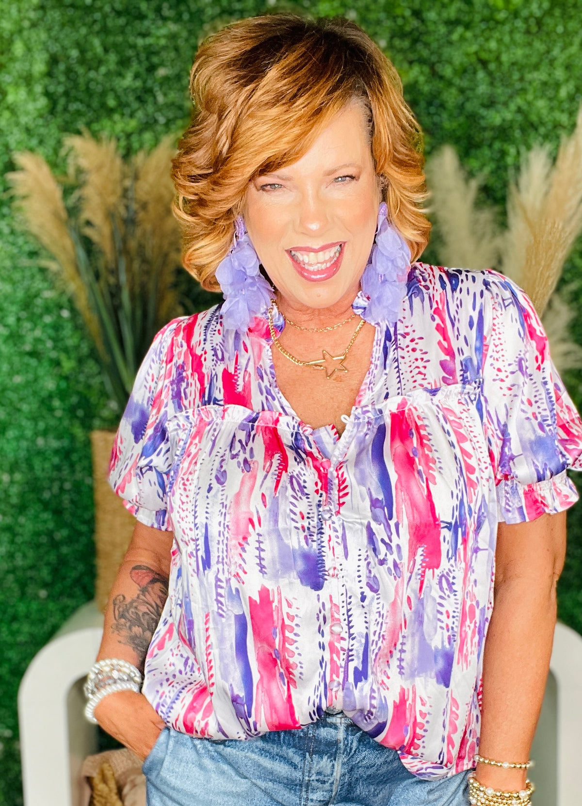 Purple Fabric Tassel Earrings - E095PU