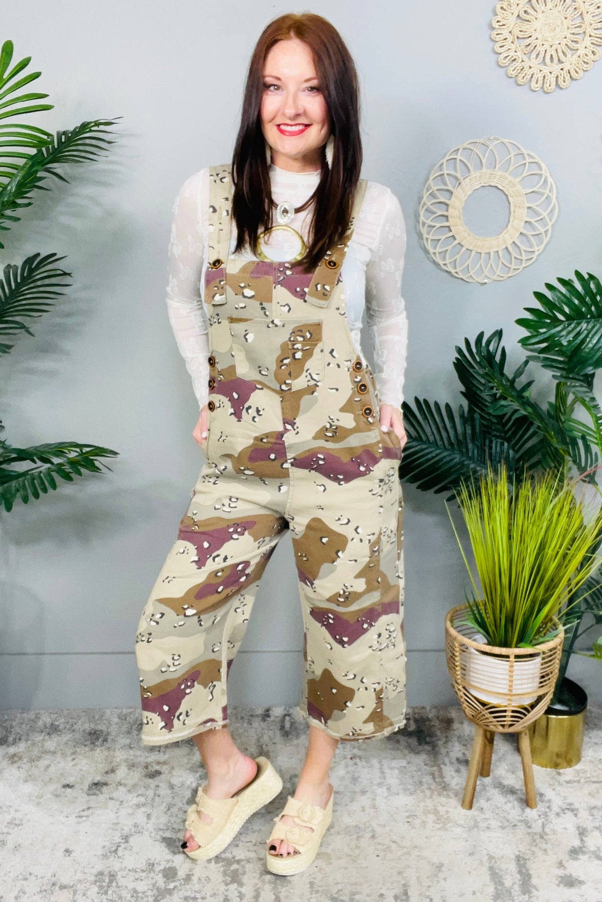 I've Got You In My Sights Red Bean Combo Camouflage Overalls - RMP854RB