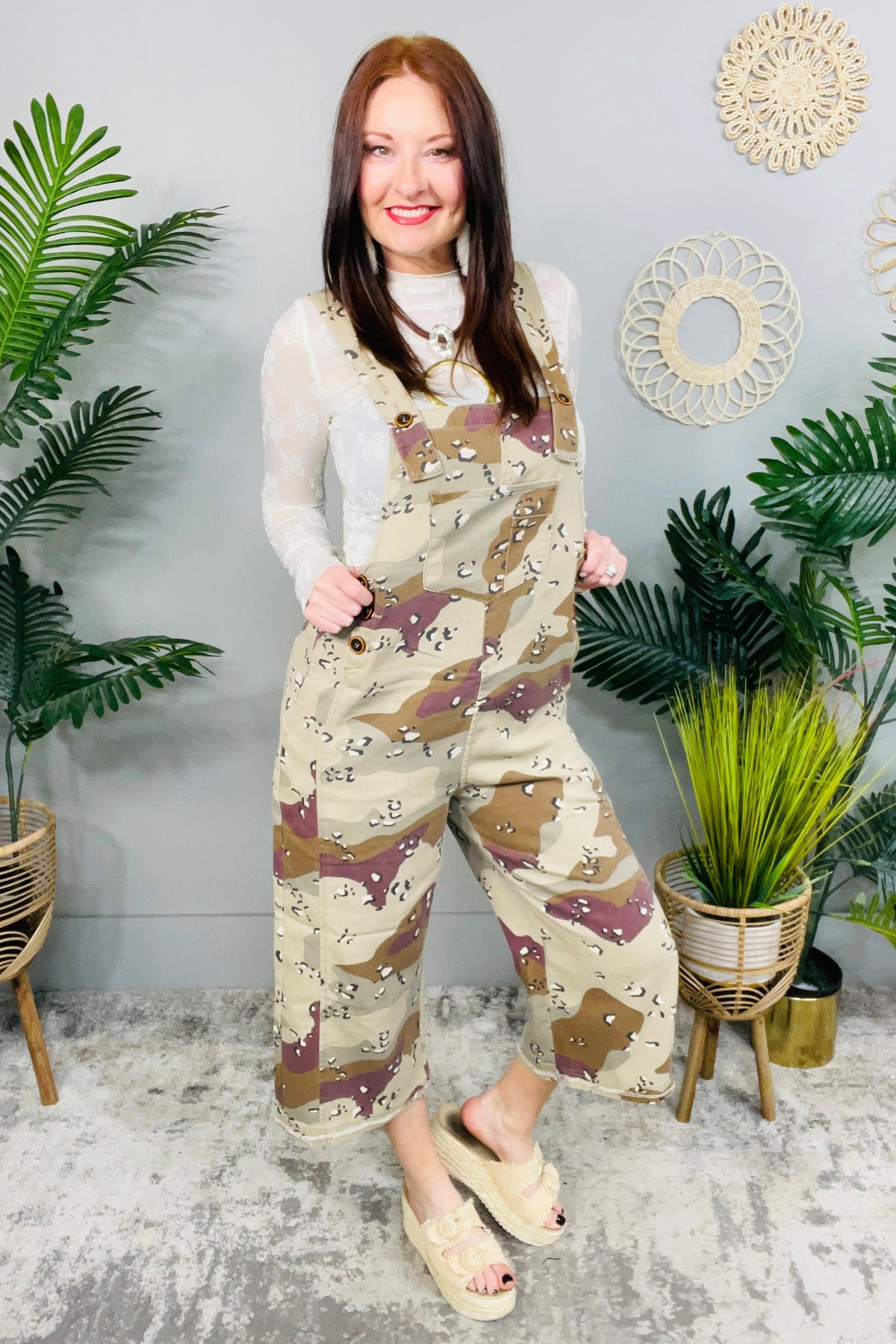 I've Got You In My Sights Red Bean Combo Camouflage Overalls - RMP854RB