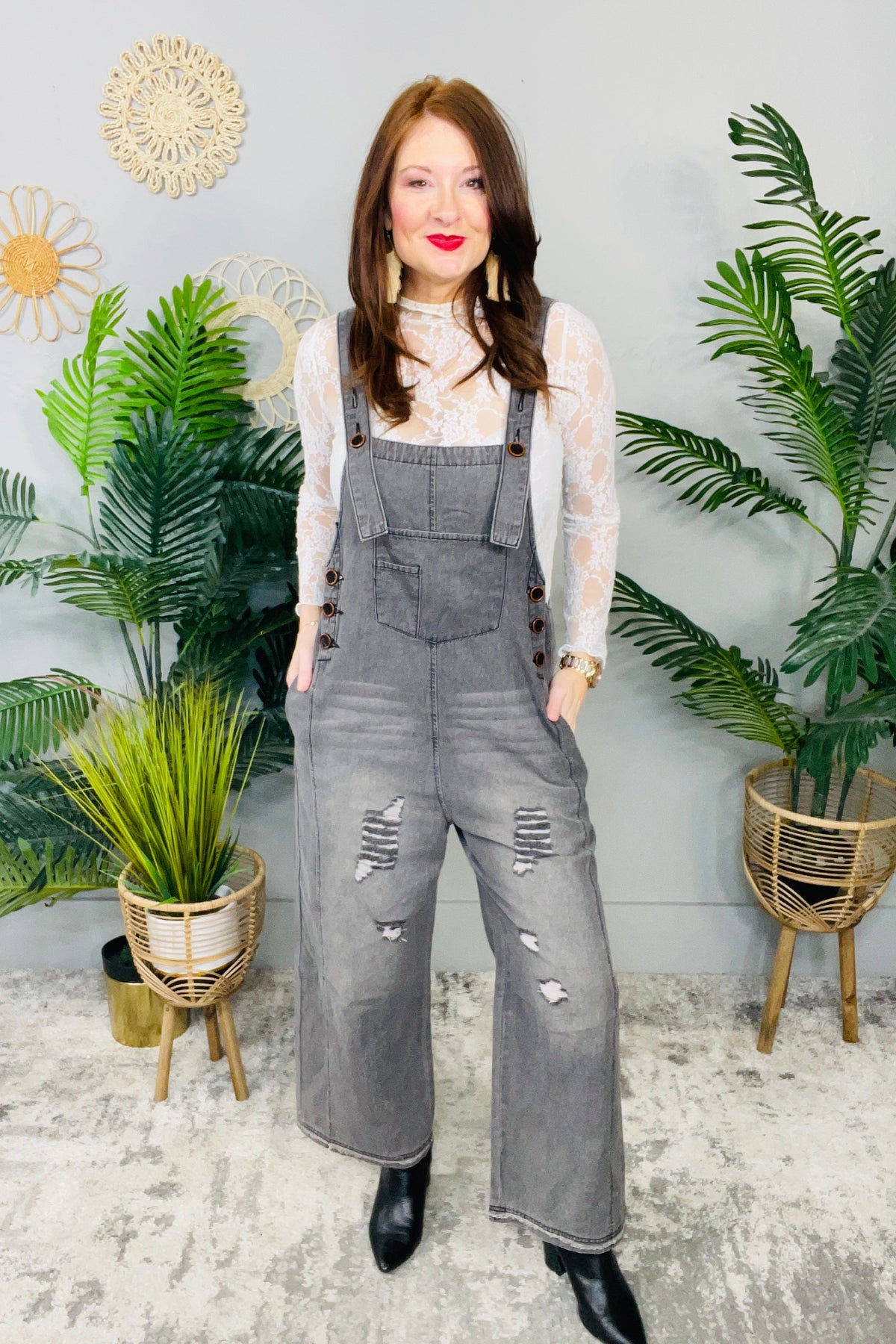 It's Now Or Never Black Denim Solid Distressed Romper - RMP842BK