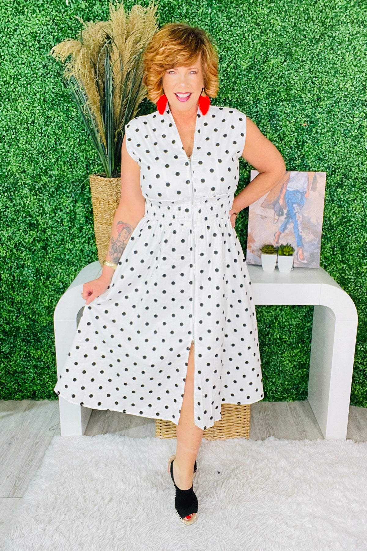 Connect The Dots Off White Midi Dress - D5619WH