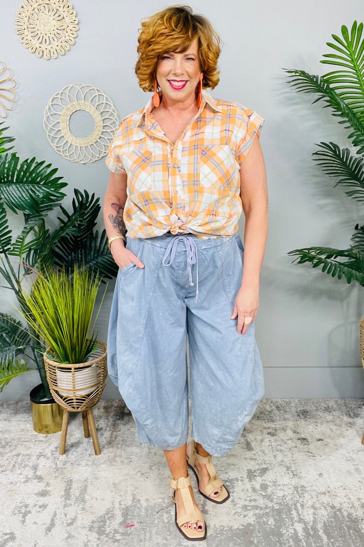 Bohemian Vibes Slate Blue Aladdin Harem Pants - PNT1787BL
