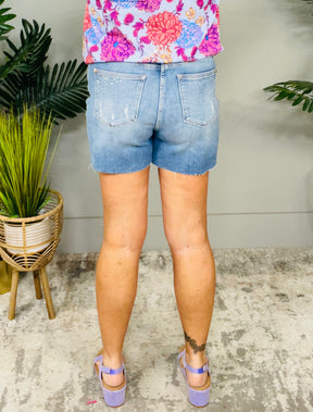Elle High Rise Rhinestone Cutoff Shorts