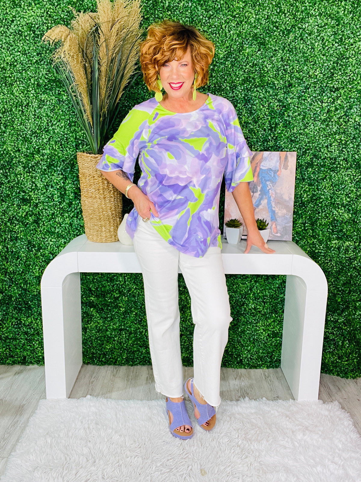 Reminders of You Lavender/Lime Green Top - T11014LV
