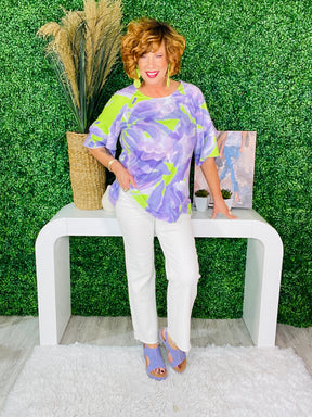 Reminders of You Lavender/Lime Green Top - T11014LV