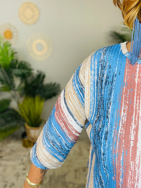 Wind of Change Taupe/Blue Top - T11017TA