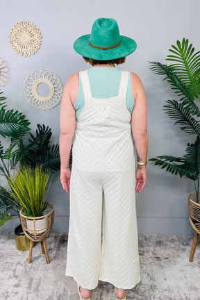 On The Checklist Beige Checkered High Waist Wide Leg Overall RMP861BG