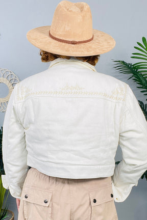 In A Class Of Its Own Embroidered Quilted Cropped Jacket- O5819TA