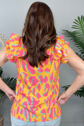 Unleash Your Wild Side Abstract Print Top