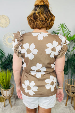 Let it Blossom Floral Ruffled Sleeve Top