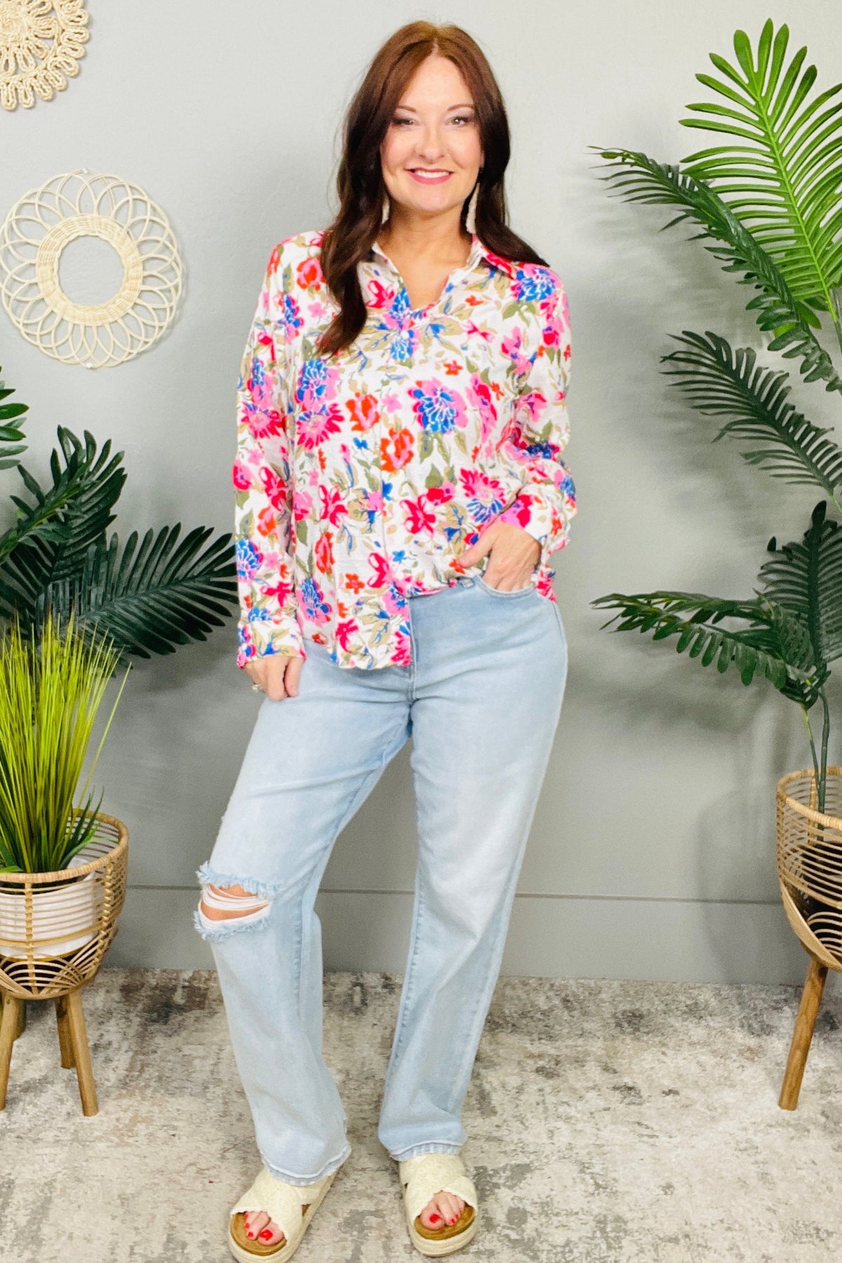 Distinguished Guest Floral Button Down