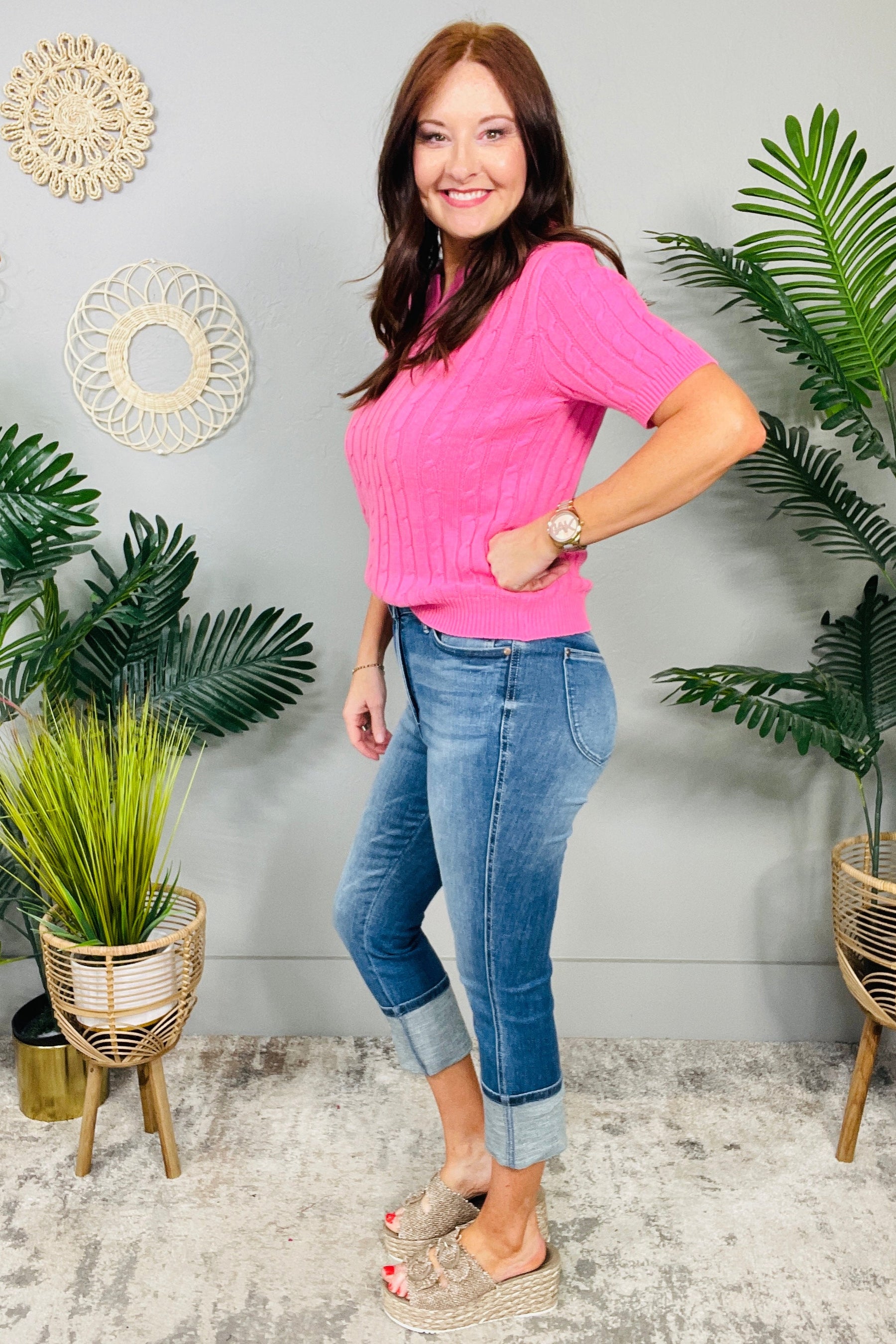 Fallon Skinny Cuff Capri Jeans