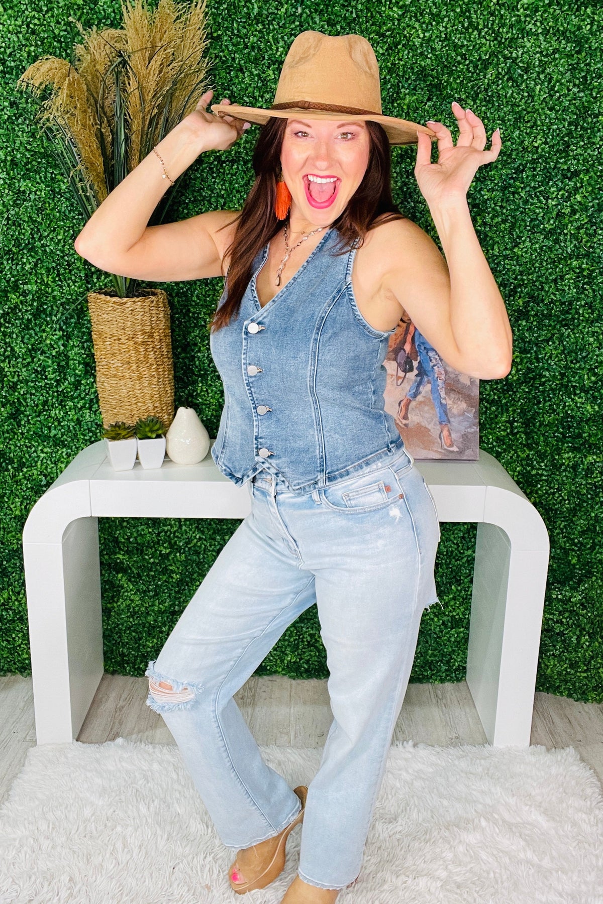 Vest Day Ever Denim Button Down Vest