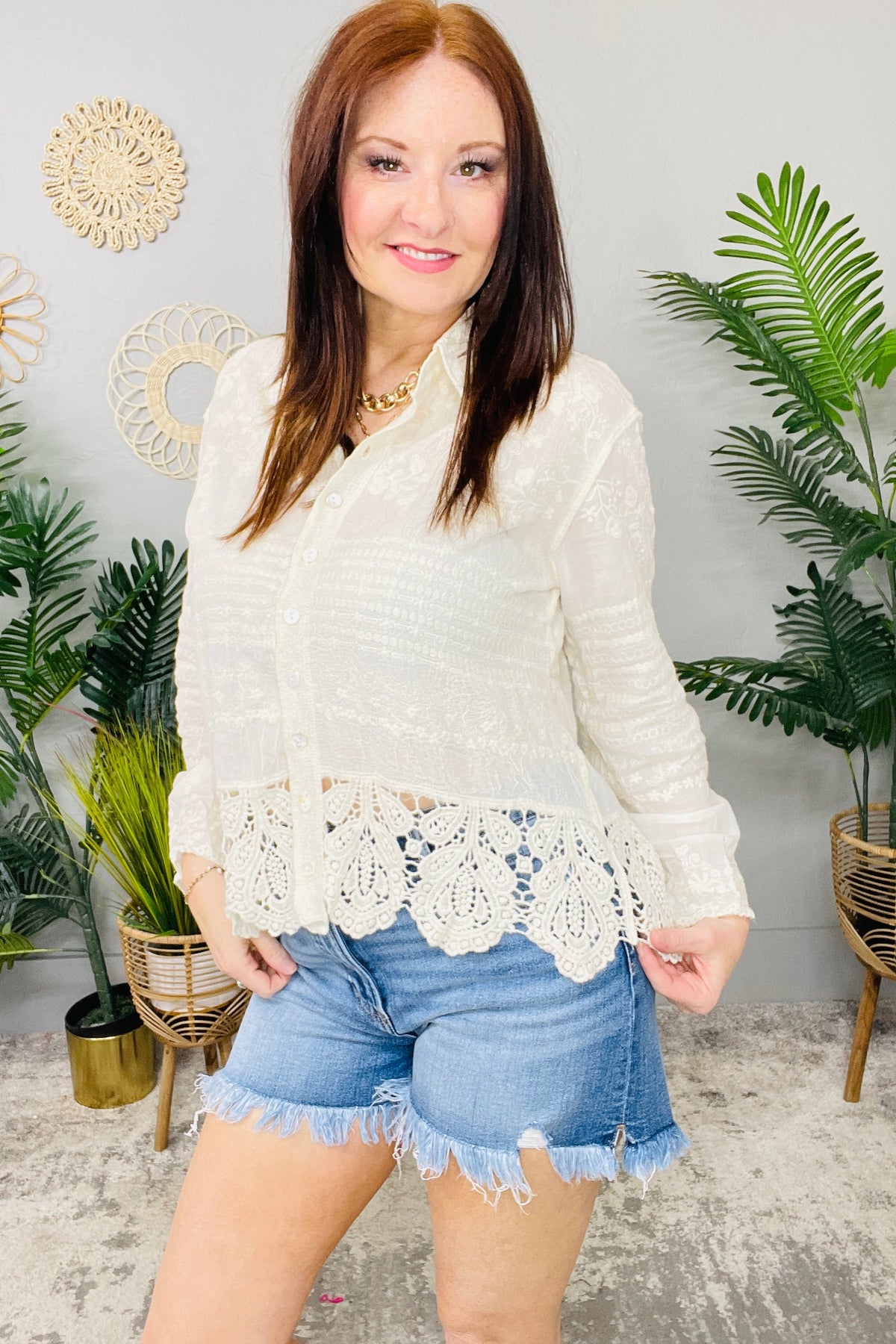 As You Please Crochet Lace Top