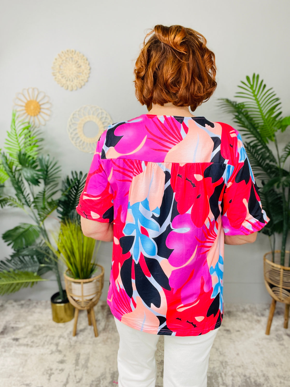 It's A Good Life Multi Color V-Neck Top - T11059MU