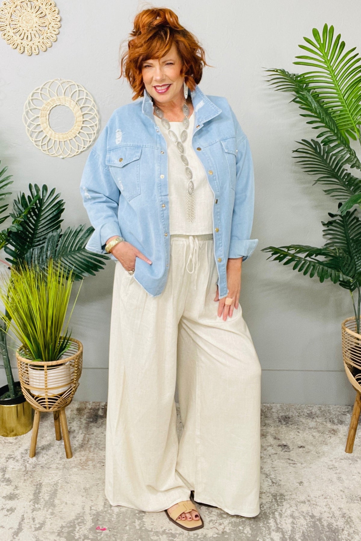 The Grand Plan Distressed Denim Jacket