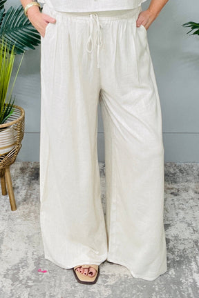 Set The Vibe Solid Woven Top & Pants Set - T111309OA