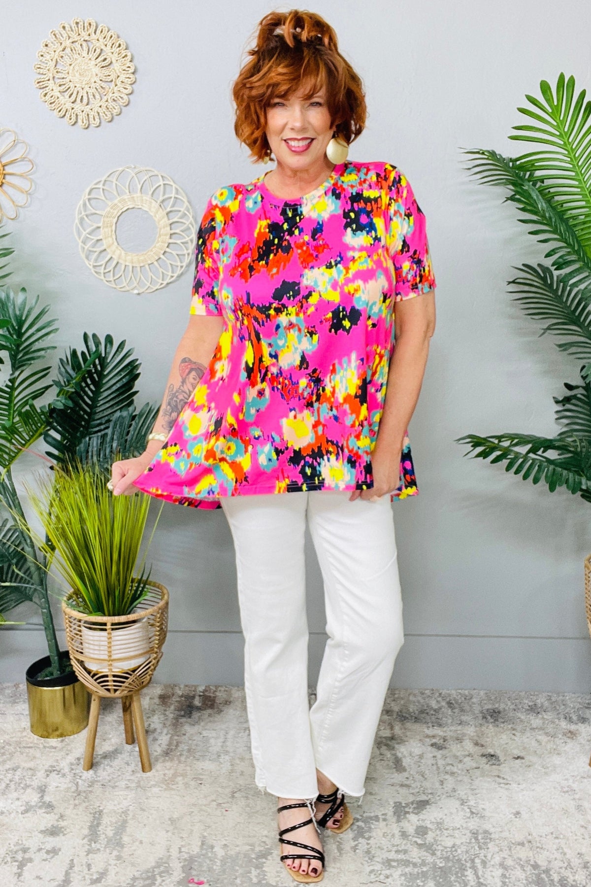 Create The Life You Want High/Low Pink Top - T11075PK
