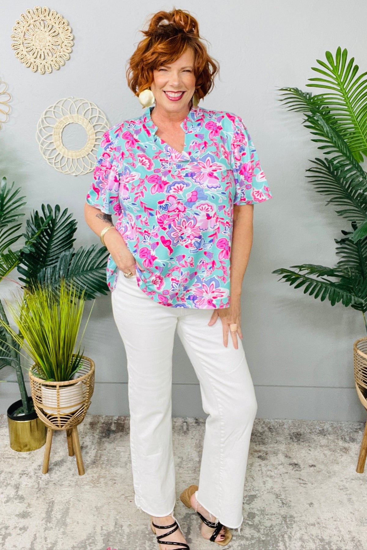Truth In Beauty Mint/Multi Color Top - T11073MT