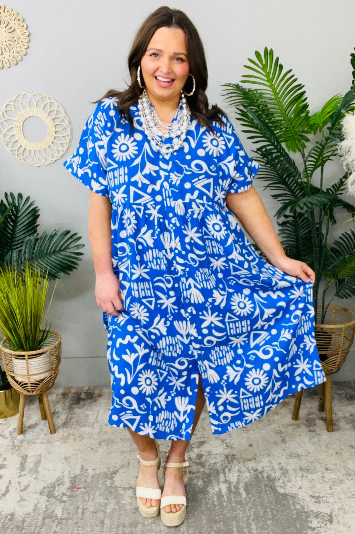 Soft Sonata V-Neck Dress in Blue