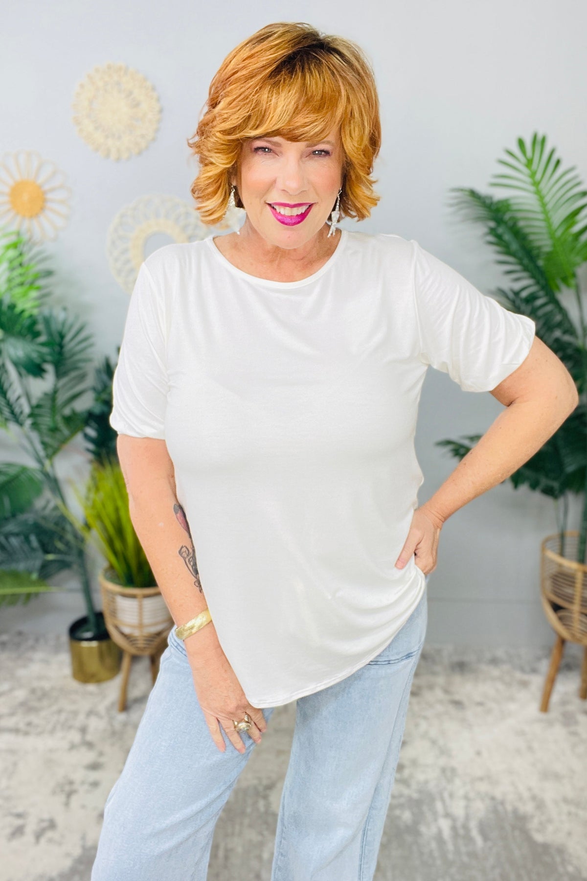 Slay In Solid Ivory Puff Sleeve Top - T11344IV