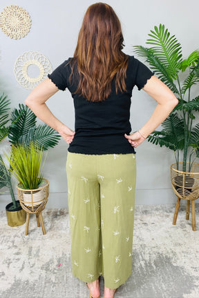 Solid Choice Lettuce Hem Short Sleeve Top - T11370BK