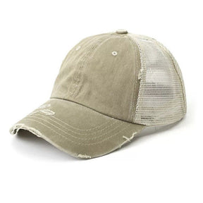 Distressed Messy Bun Hat Cap (8 Colors)