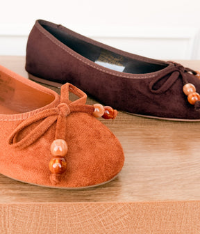 Leilani Beaded Ballet Flat in Chocolate