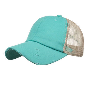 Distressed Messy Bun Hat Cap (8 Colors)