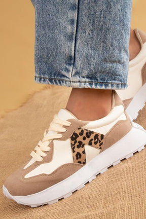 Savage Not Average Leopard Nude Sneakers - SHO2780LE