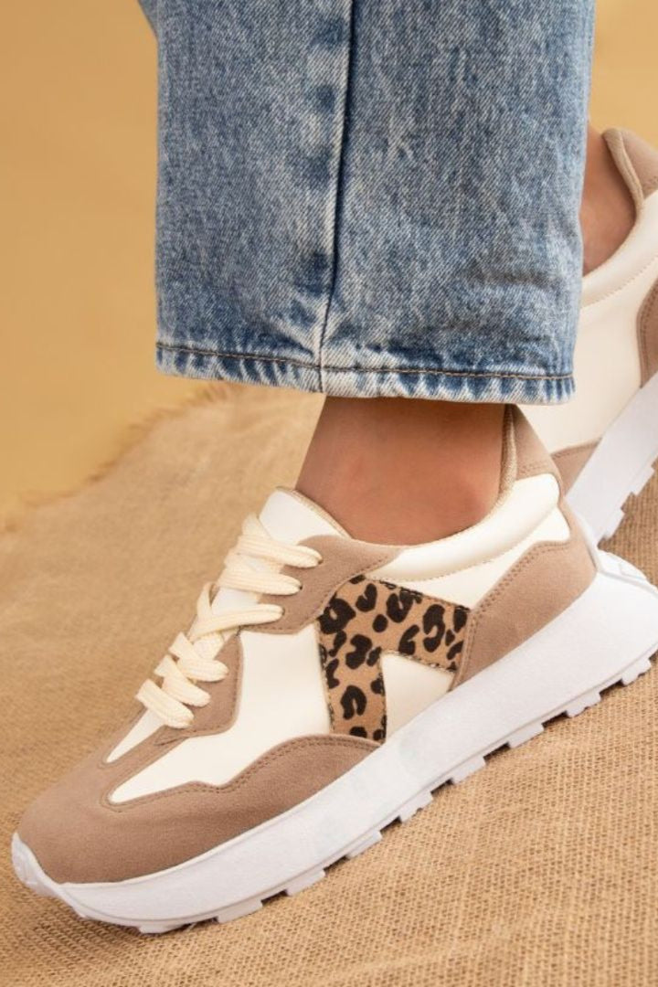Savage Not Average Leopard Nude Sneakers - SHO2780LE