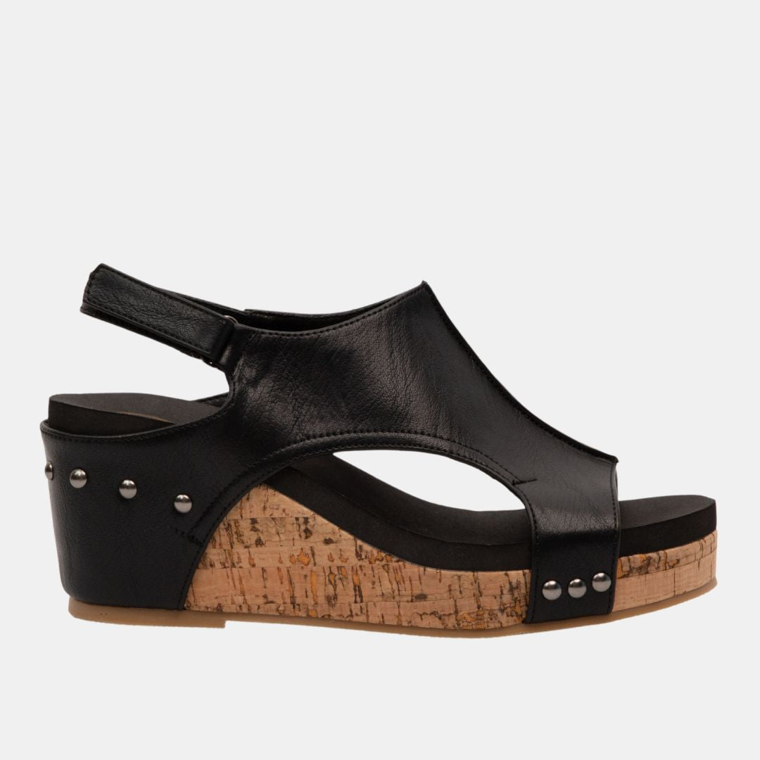 City Stroll Black Wedges - SHO2783BK