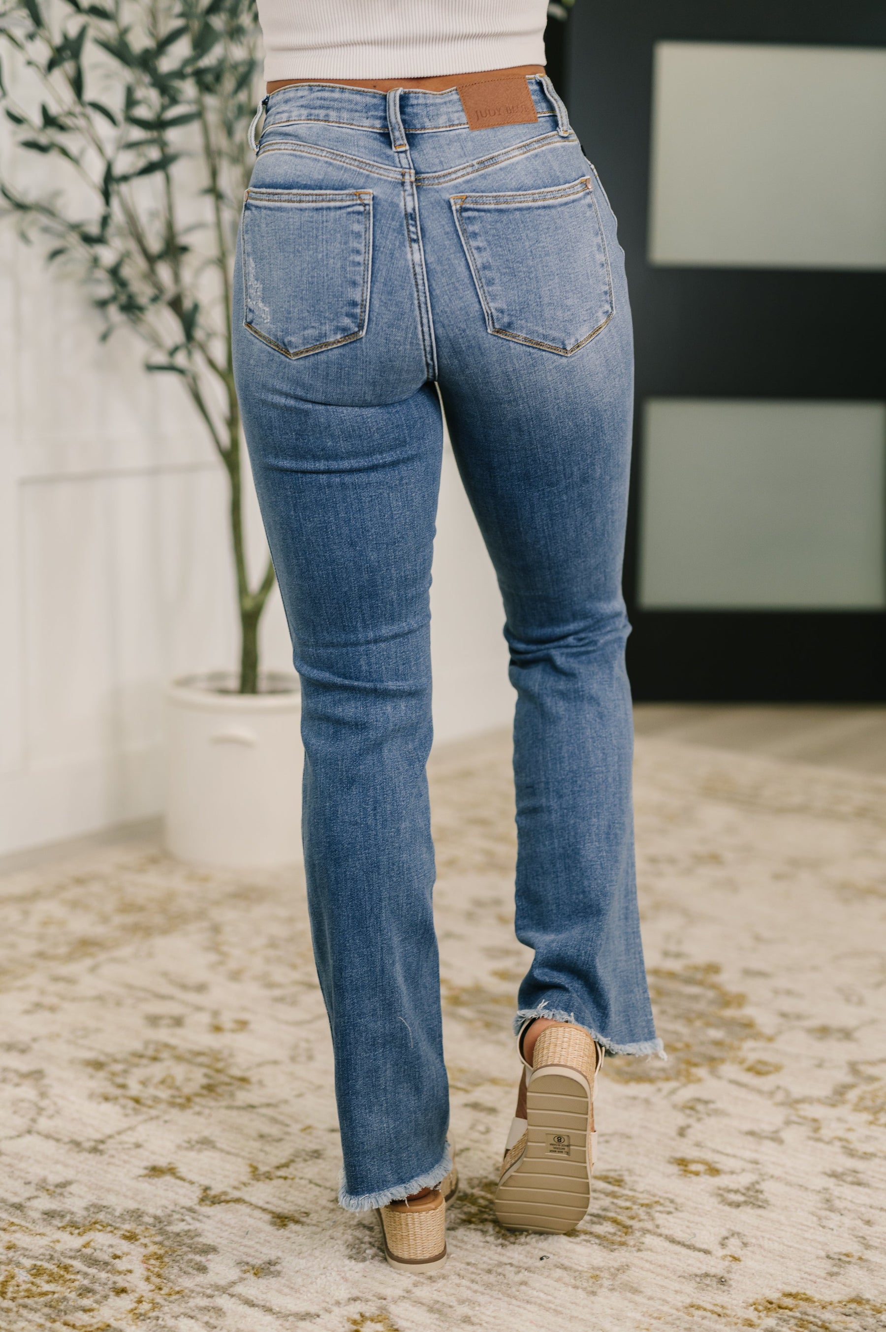Maureen High Rise Distressed Bootcut Jeans
