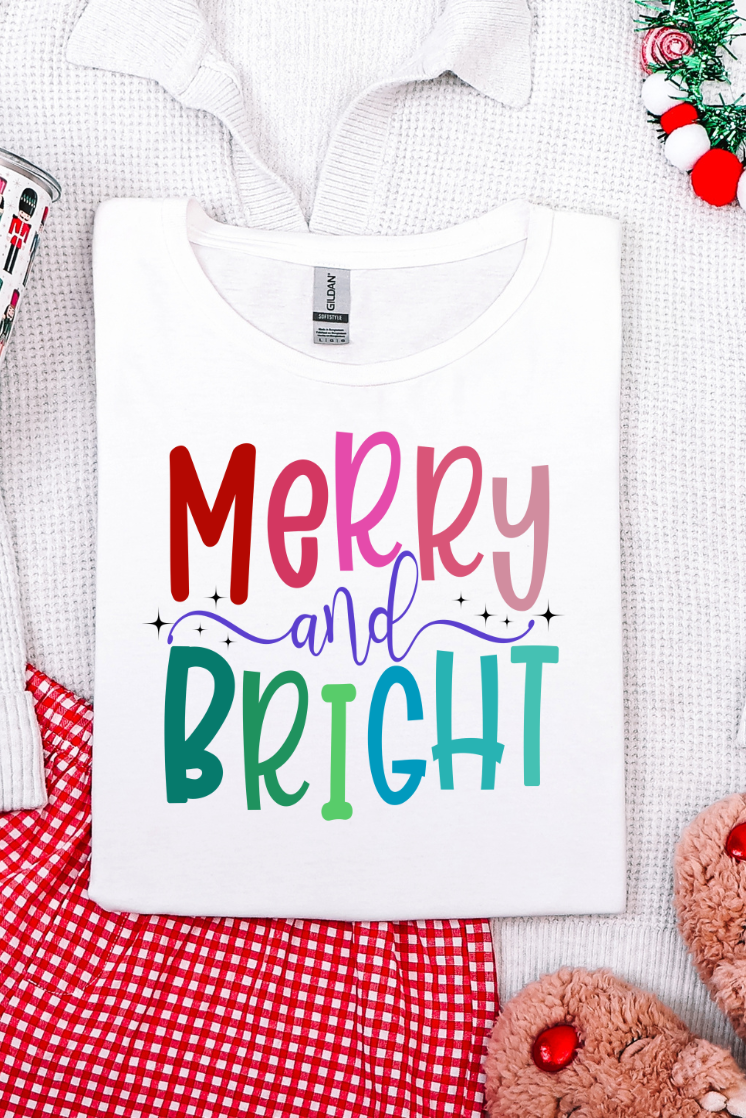Merry and Bright Graphic Tee and Sweatshirt