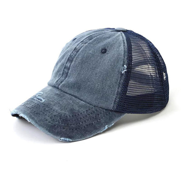 Distressed Messy Bun Hat Cap (8 Colors)