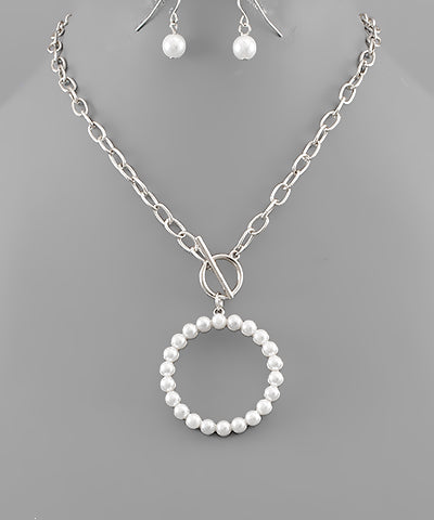 Pearl Circle Necklace - N048PR