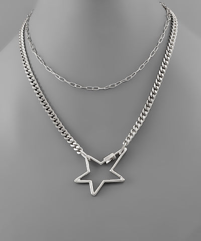 Silver Star Necklace - N050SI
