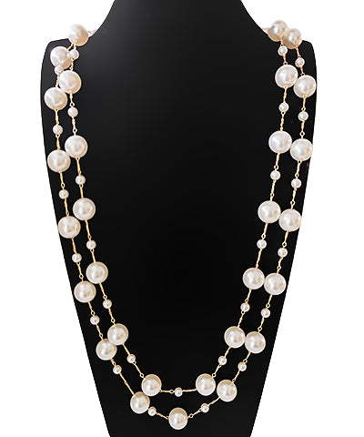 Pearl Double Strand Necklace - N054PR