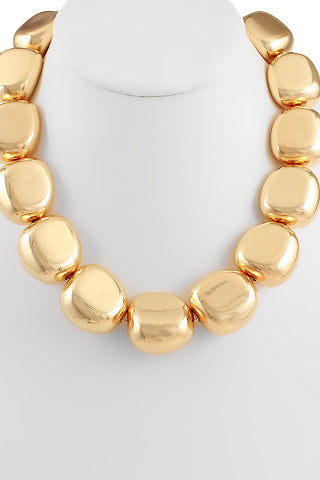 Gold Chunky Nugget Necklace - N052GO