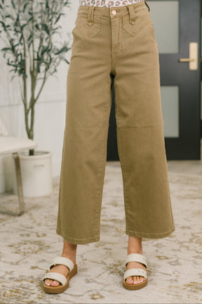 Nancy High Waist Wide Leg Ankle Jean with Vintage Front Yoke
