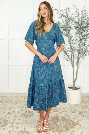 Olive Dress in Blue Vineyard